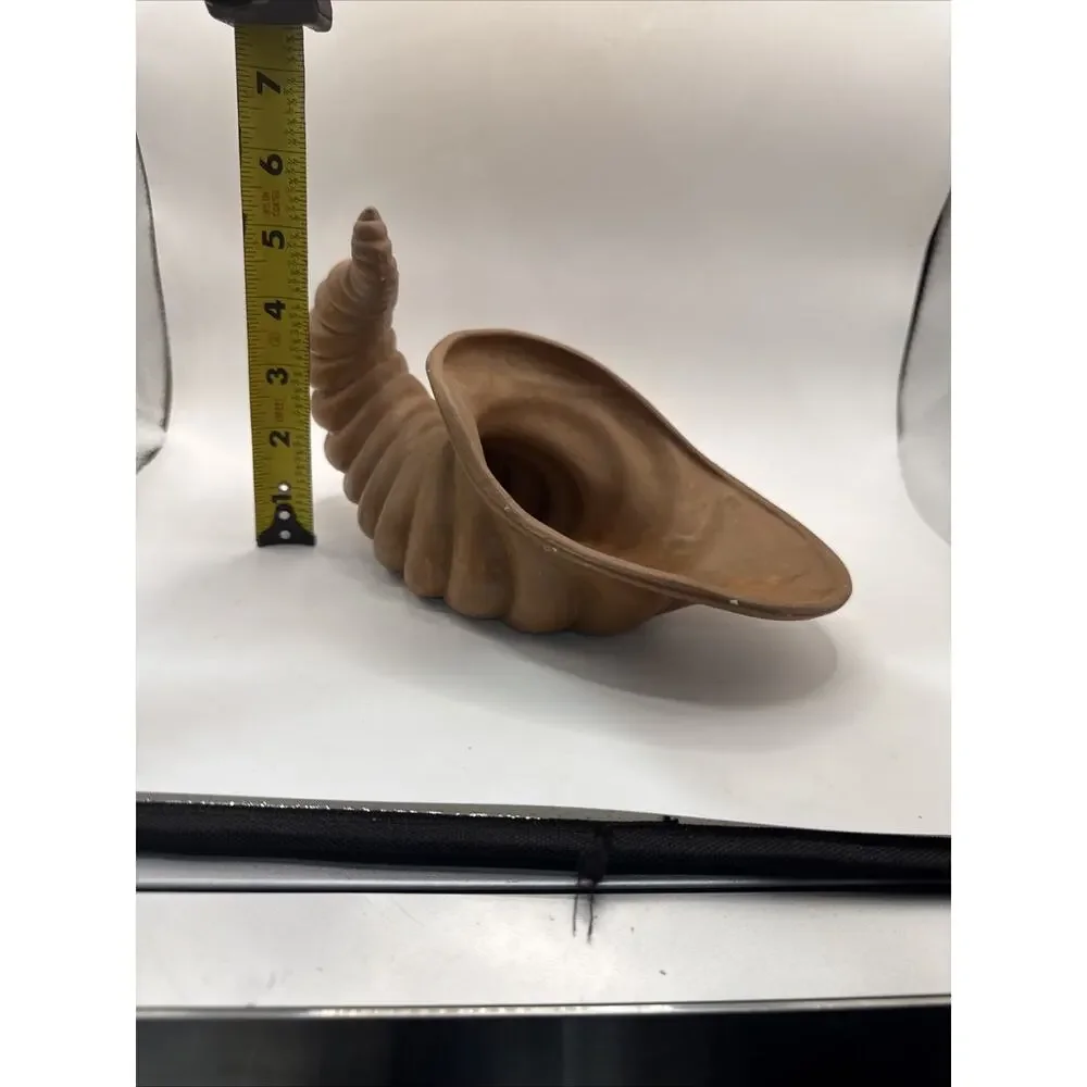 Cornucopia Horn of Plenty Ceramic Pottery Vase Container *